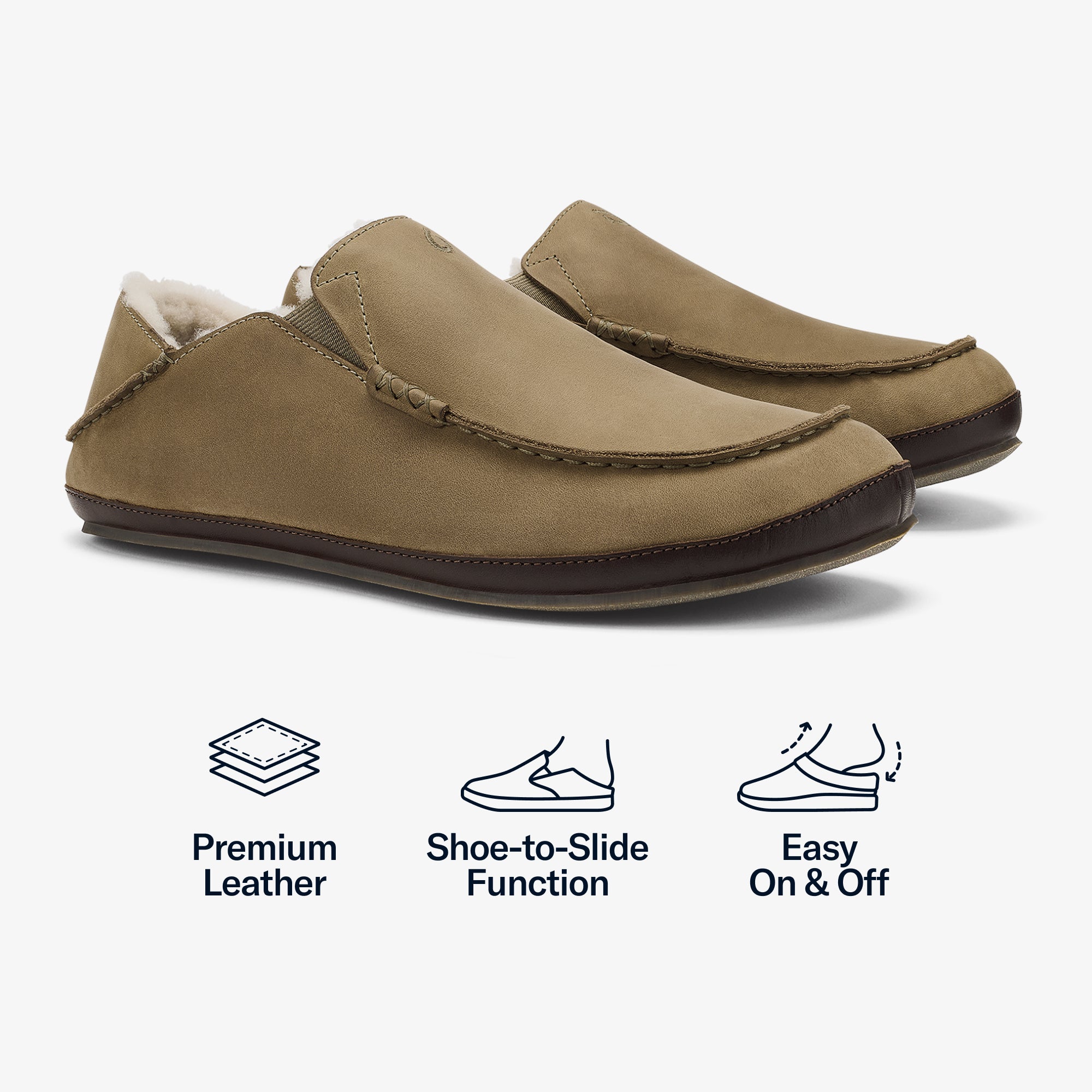 Moloa Slipper  -  Clay / Dk Java