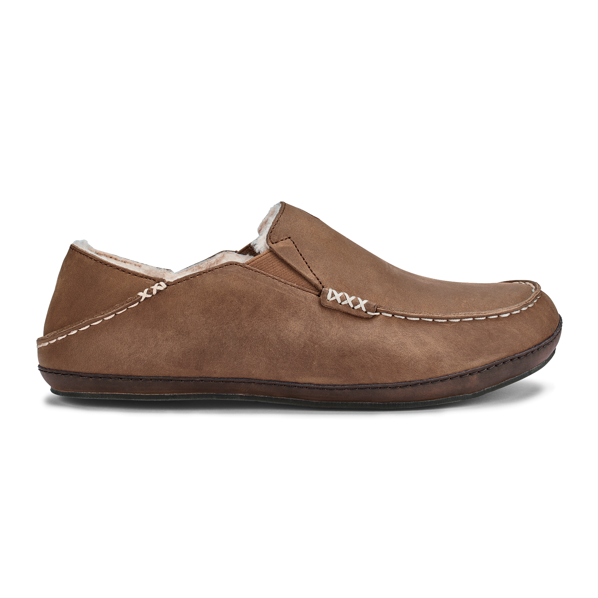 Moloa Slipper - Toffee / Dark Wood