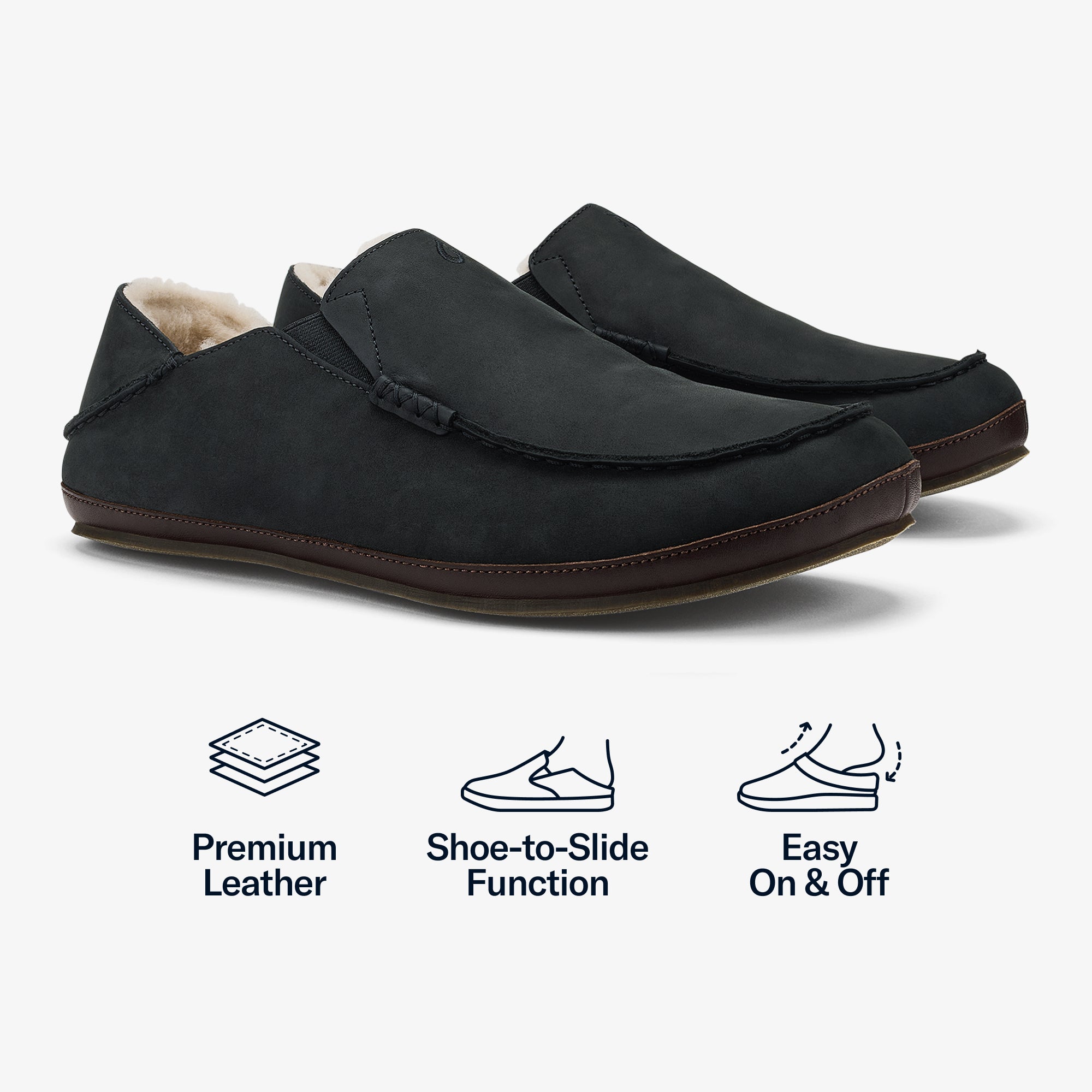 Moloa Slipper  -  Black / Dk Java